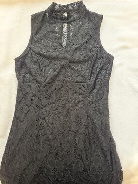 Enfocus Studio Black Lace Sleeveless Midi Dress